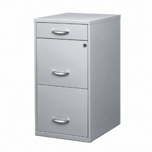Archivero Vertical con 1 Papelero y 2 Archivos - Plata