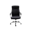 Silla ejecutiva Klave 1120 en vinipiel negro con estructura cromada