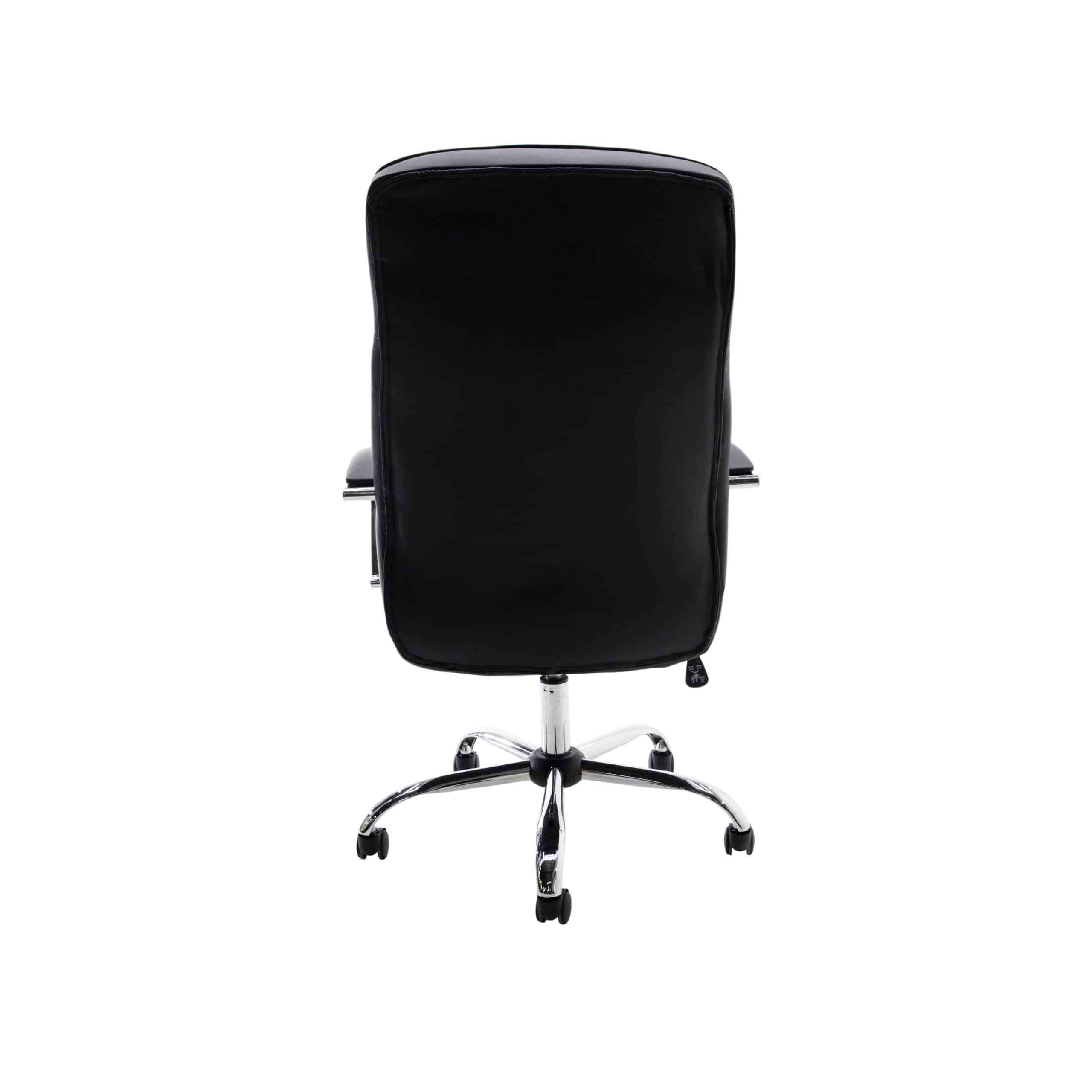 Silla ejecutiva Klave 1120 en vinipiel negro con estructura cromada