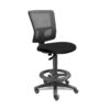 Silla cajero Quadra con asiento y respaldo en mesh negro y estructura negra