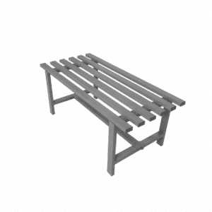 Banca metalica gimnasio 1.20x45x55 Pintura Color Gris