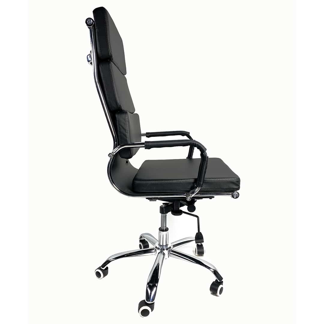 Sillón Ejecutivo Vista Vinipiel negra con estrella cromada - Image 2