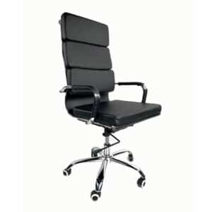 Sillón Ejecutivo Vista Vinipiel negra con estrella cromada