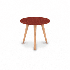 Mesa Circular Leteral Mod. 901 (Melamina LI Color Caoba Estructura Silver)