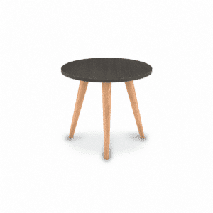Mesa Circular Leteral Mod. 901 (Melamina LI Color Tabaco Estructura Silver)