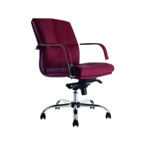 Silla operativa BM-191 tapizada en vinipiel rojo