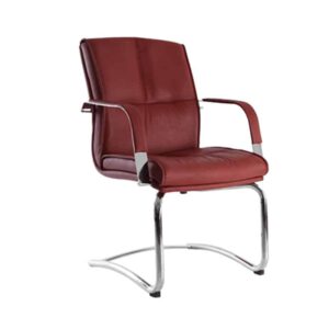 Silla de visita BM-193 tapizada en vinipiel rojo