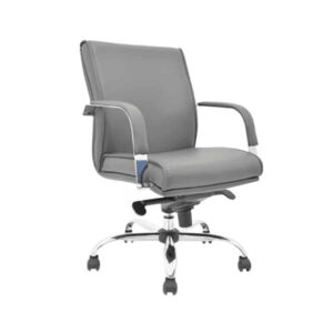 Silla operativa BM-4001 tapizada en vinipiel gris