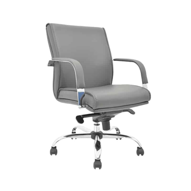 Silla operativa BM-4001 tapizada en vinipiel gris