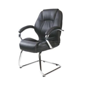 Silla de visita BM-9105 tapizada en vinipiel negro
