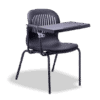 Mesabanco RE-981 en polipropileno negro con estructura de acero y paleta abatible