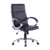 Silla ejecutiva Klave 1110 en vinipiel negro con base cromada