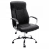 Silla ejecutiva Klave 1120 en vinipiel negro con estructura cromada