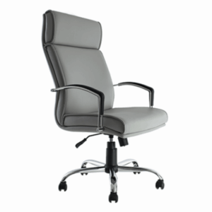 Silla ejecutiva BM-40 tapizada en vinipiel gris