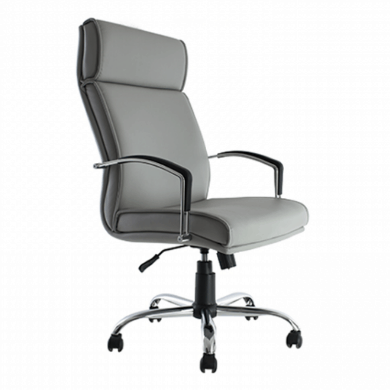 Silla ejecutiva BM-40 tapizada en vinipiel gris