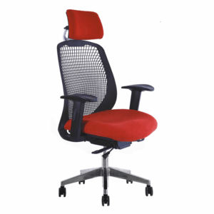 Silla ejecutiva BM-7500 con respaldo de nylon y asiento en tela