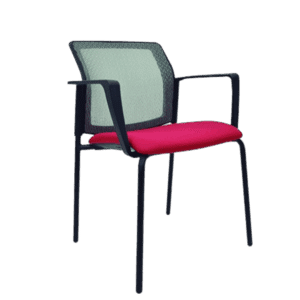 Silla de visita BM-840 con malla en el respaldo y tela en el asiento