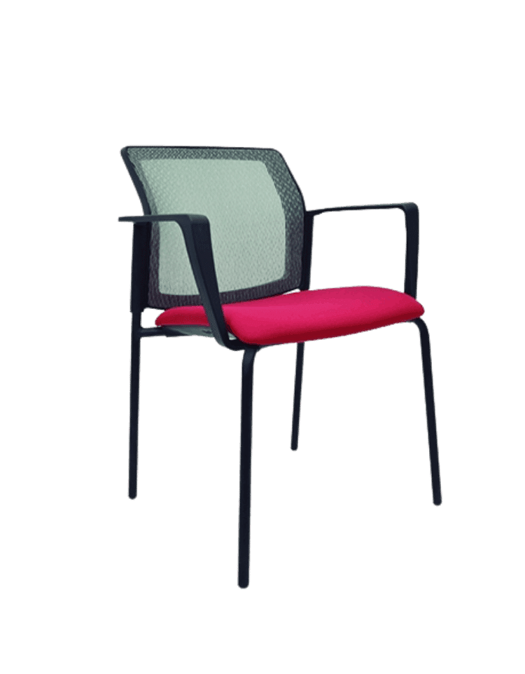 Silla de visita BM-840 con malla en el respaldo y tela en el asiento