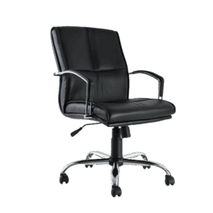 Silla operativa BM-91 tapizada en vinipiel negro