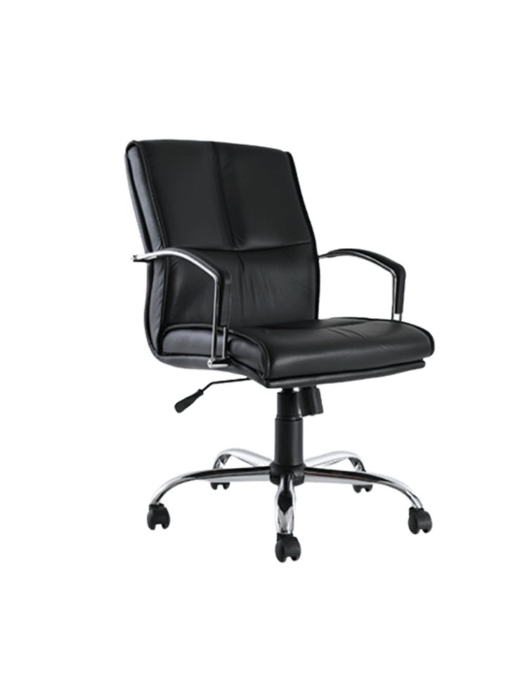 Silla operativa BM-91 tapizada en vinipiel negro