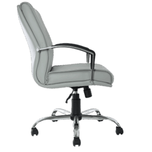 Silla operativa BM-41 tapizada en vinipiel gris