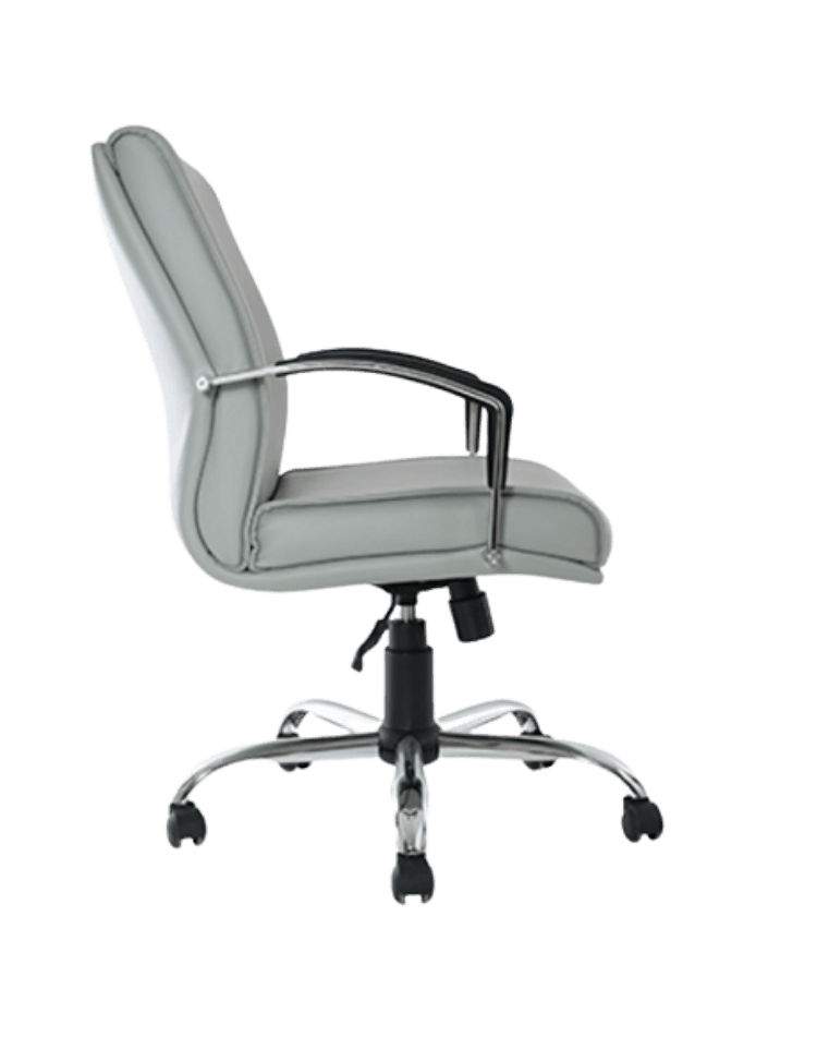 Silla operativa BM-41 tapizada en vinipiel gris