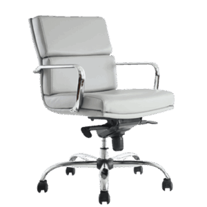 Silla operativa BM-1601 tapizada en vinipiel gris