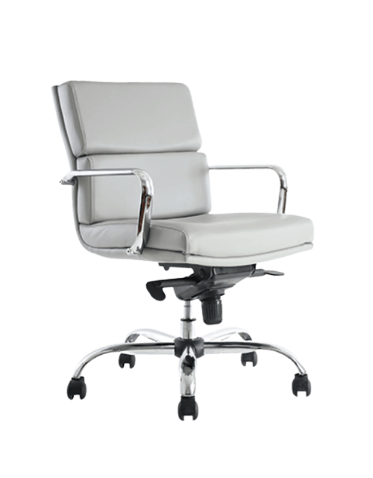 Silla operativa BM-1601 tapizada en vinipiel gris