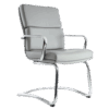 Silla de visita BM-1603 tapizada en vinipiel gris claro
