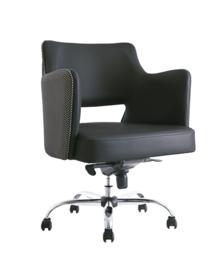 Silla operativa BM-1900 tapizada en vinipiel negro