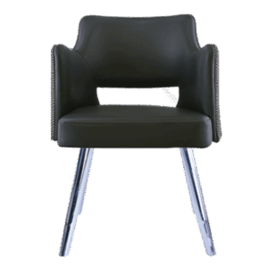 Silla de visita BM-1903 tapizada en vinipiel negro