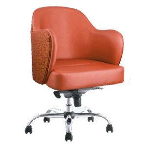 Silla operativa BM-1920 tapizada en vinipiel naranja