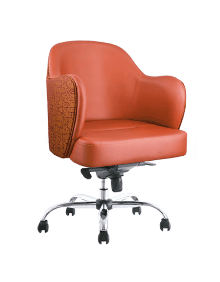 Silla operativa BM-1920 tapizada en vinipiel naranja