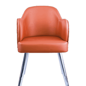 Silla de visita BM-1923 tapizada en vinipiel naranja