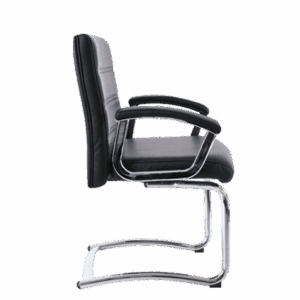 Silla de visita BM-1703 tapizada en piel negro