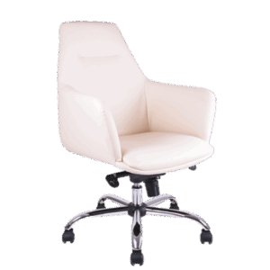 Silla operativa BM-1291 tapizada en tela blanco