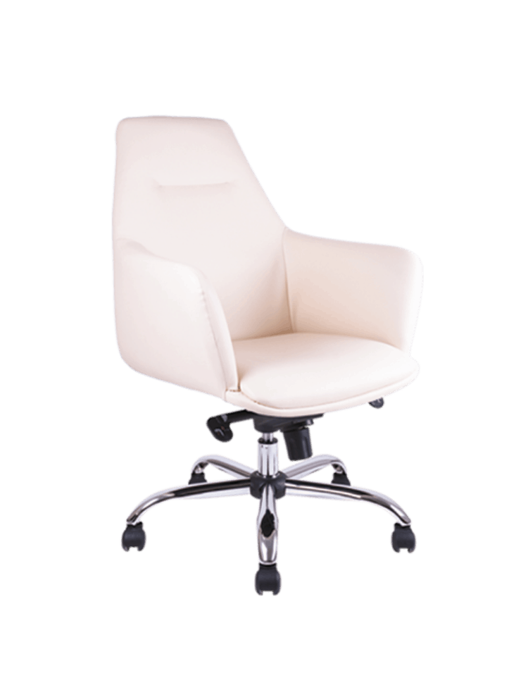 Silla operativa BM-1291 tapizada en tela blanco
