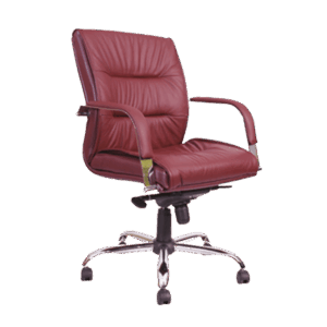 Silla operativa BM-4501 tapizada en vinipiel rojo