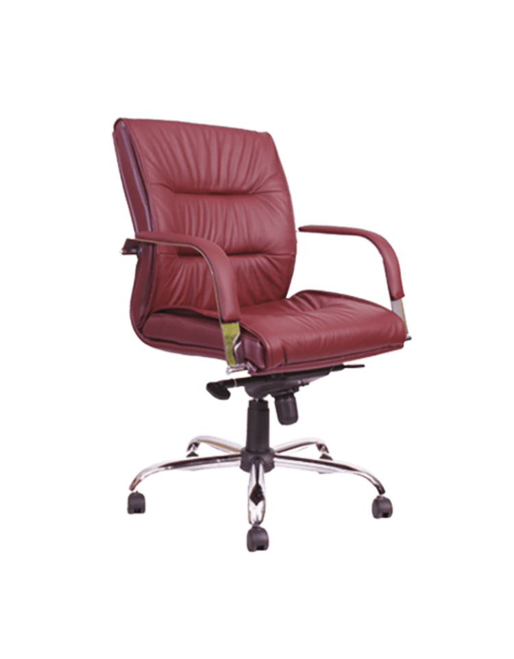 Silla operativa BM-4501 tapizada en vinipiel rojo