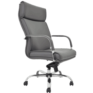 Silla ejecutiva BM-4000 tapizada en vinipiel gris