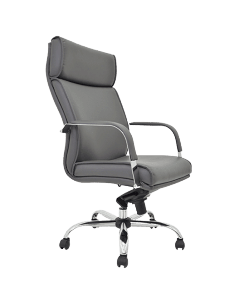 Silla ejecutiva BM-4000 tapizada en vinipiel gris