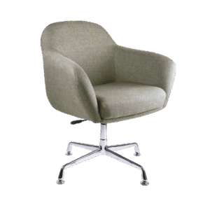 Silla de visita BM-1940 tapizada en tela gris