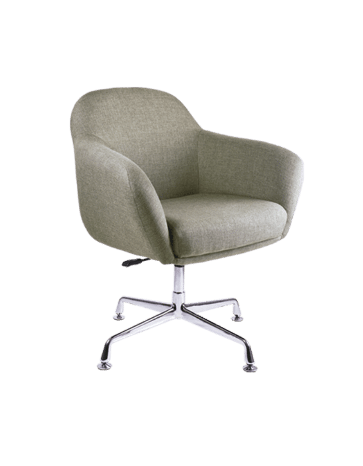 Silla de visita BM-1940 tapizada en tela gris