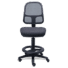 Silla cajero rs-490 con asiento en tela, respaldo en mesh negro y aro de nylon