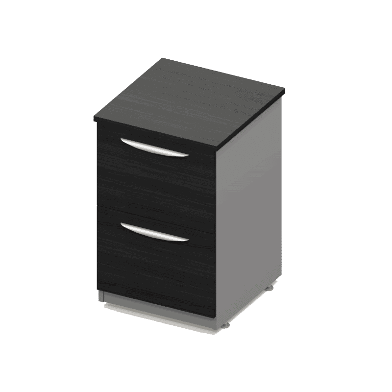 Archivero vertical Nittro de 2 cajones acabado Storm en melamina