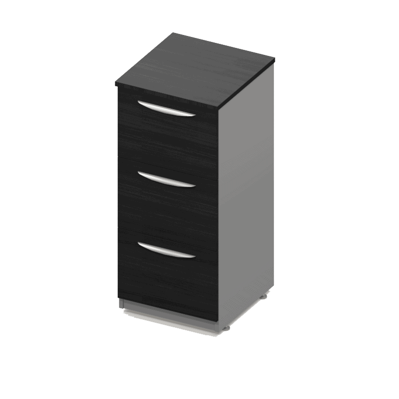 Archivero vertical Nittro de 3 cajones acabado Storm en melamina