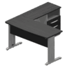 Escritorio ejecutivo Nittro de 140 cm acabado storm en conjunto con lateral y pedestal