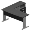 Escritorio ejecutivo Nittro de 160 cm acabado storm en conjunto con lateral y pedestal