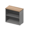 Credenza Nittro baja abierta de 80 x 40 x 75 cm acabado roble en melamina