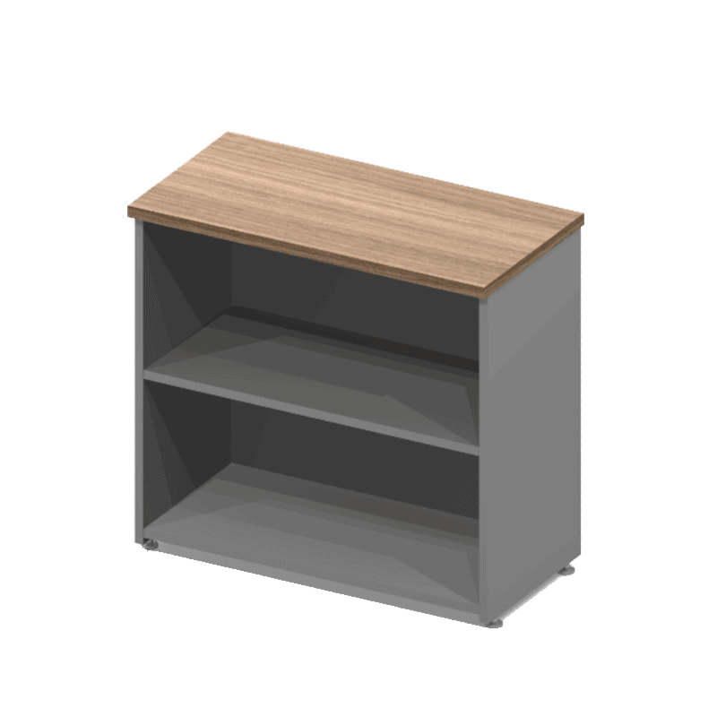 Credenza Nittro baja abierta de 80 x 40 x 75 cm acabado roble en melamina